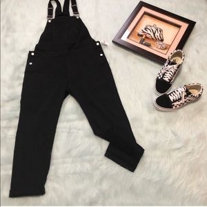 GAP Slouchy Black Jean Overalls